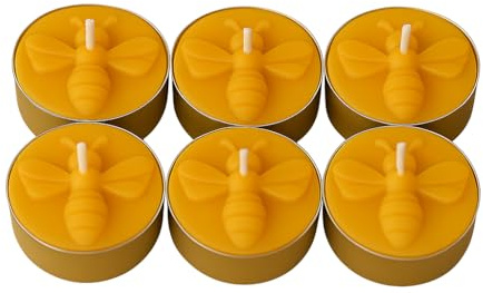 6 Bienenwachs Teelichter handgemacht aus eigener Imkerei – 100% reines Bienenwachs – Naturprodukt ohne Paraffin – lange Brenndauer – nachhaltige Teelichter für Zuhause & Geschenkideen