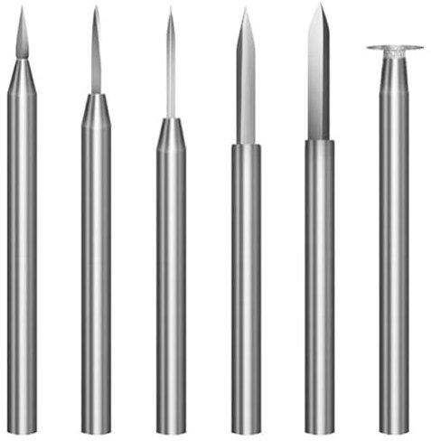 Junterone - Brocas de talla de madera para herramienta giratoria (6 piezas, piezas de taladro, taladro, herramienta de molienda de madera, 3 mm)