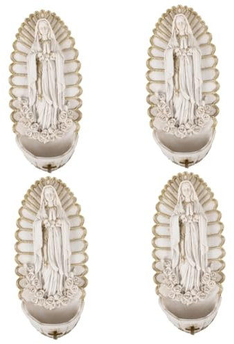 PRETYZOOM 4 Pezzi Acquasantiera Da Parete Per Ingresso Chiesa Decorazione Religiosa Cattolica