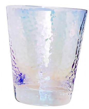 CIYODO Glassware Beverage Wine Beer Cup Hammered Eye Wine Glass Reusable Glass Cups Great for Home Restaurant Hotel