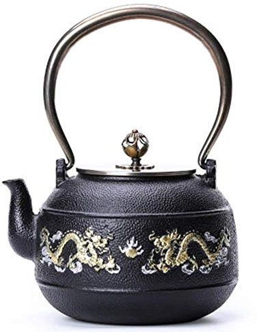 DDKYHU Tetsubin Teapot Japanese Cast Iron Teapot Kettle Enamel Interior Cast Iron Pot Tea Set for Tea Brewing,Faster Heating and Less Rusty