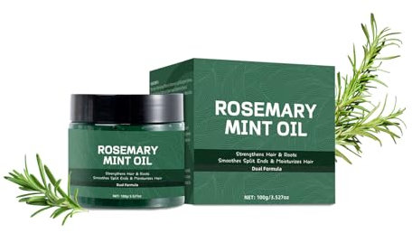 Vawolecy Huile Fortifiante Bio Romarin Menthe Cuir Chevelu & Cheveux pour la croissance des cheveux, Huile Capillaire Romarin Naturelle pour Tous Types de Cheveux 100ml