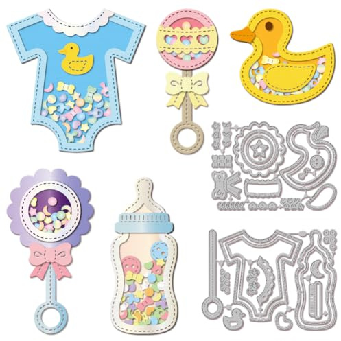 GLOBLELAND Shaker Stanzformen Für DIY Scrapbooking Metall Enten Stanzformen Kleidungs Stanzungen Für Die Kartenherstellung Prägung Fotoalbum Basteldekor