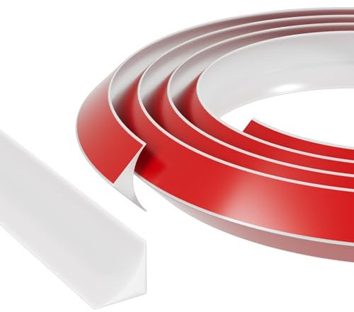 Esufeir 118inch/3m Coving for Ceilings Polystyrene Self Adhesive,Quadrant Beading for Laminate Flooring,Pvc Wall Corner Edging Strip for Skirting Board,Plastic Flexible Moulding Trim,15mm*20mm,White