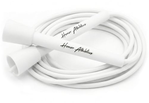 HONOR ATHLETICS Speed Rope hopprep – perfekt för double unders, boxning, MMA och konditionsträning (Vit, 11 ft rope – (Fits users over 6'3))