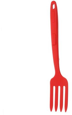FONDOTIN Forcella Silicone Multifunzionale Per Cucina Utensile Per Mescolare Cucinare e Servire Pasta e Noodles Con Manico Antiscivolo e Design Elegante Con Punti Rossi