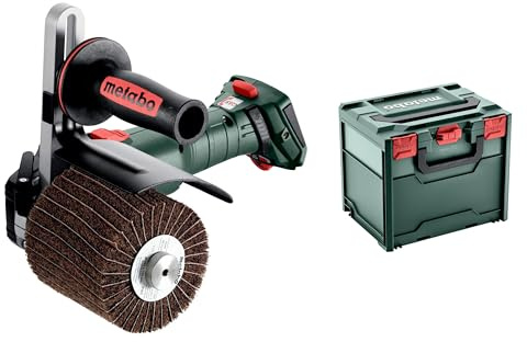 metabo Akku-Satiniermaschine SVB 18 LTX BL 200, 18V Brushless Schleifer | Fuer Metallbearbeitung und Polieren, 200 mm Schleifkoerper, variable Drehzahl, ohne Akku und Ladegeraet, inkl. metaBOX