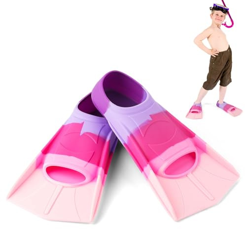 Palmes de plongée TINGTING pour enfants 27-29 cm, flippers en silicone palmes courtes d'entraînement natation