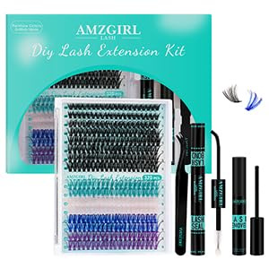 Set di 320 extension per ciglia artificiali colorate 40D, naturali, fai da te, ciglia, set di ciglia personalizzate, con bond e sigillanti