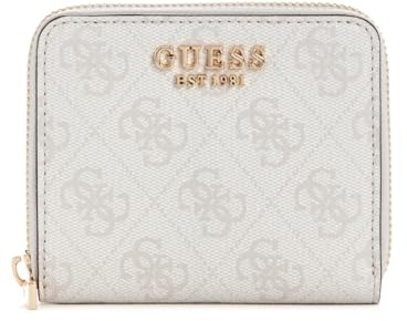 GUESS Katya SLG Small Zip Around Wallet White Logo