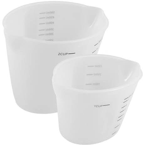 Warmhm 2pezzi Tazza Dosatrice in Silicone Spesso Scala Doppia Visibilità Per Misurare Latte Salse Facile Da e Resistente Per Uso