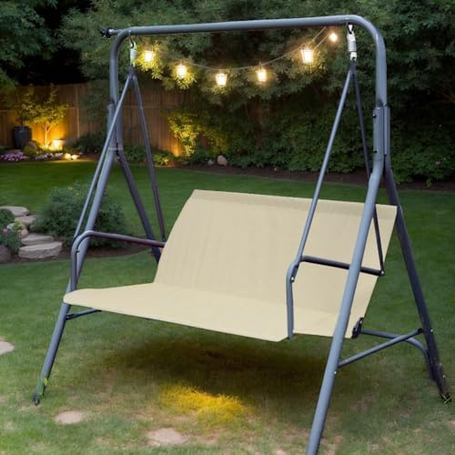 NexusGoods Swing Seat Cover Replacement for 2/3-Seater, All-Weather Waterproof Outdoor Swing Chair Protector for Patio, Porch, Backyard (Beige,127cm x 50cm x50cm)
