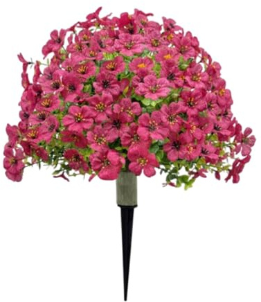 Baoblaze Topiaria Artificiale di Fiori Viola con picchetto da Terra, cespugli realistici, arbusti, Altezza 19,69 Pollici per Interni, Esterni, vialetti, Patio