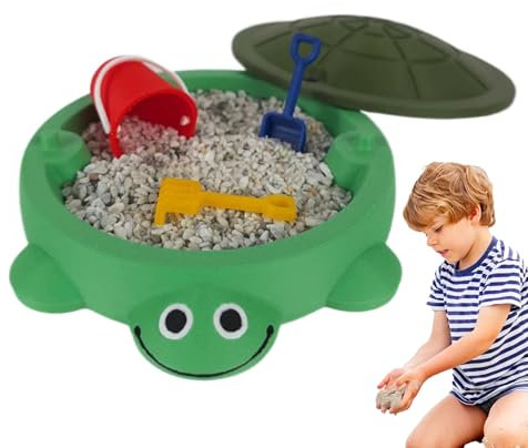 Bac à sable avec couvercle - Pour activités sensorielles de sable - Pour l'extérieur, le jardin et l'intérieur - Jeu de plage pour