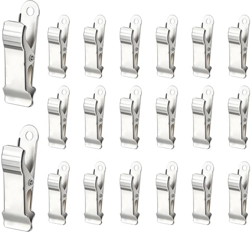 20 Metal Clips, Mini Metal Alligator Clips for Curtains, Photos, Crafts, Small Mini Clamps with Strong Spring Design, Silver (20 Pieces)