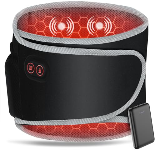 Arlierss Grafene Termoforo Elettrico con Batteria da 5000mAh, Termoforo Lombare con 3 Livelli di Temperatura e 3 Modalità di Massaggio, Cuscino Termico Elettrico con Spegnimento Automatico