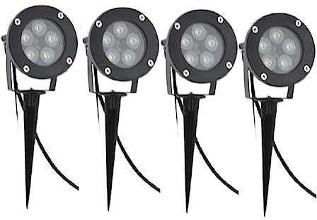YSJX Outdoor Lamps Pack of 4, LED In-Ground Light DC12V 95mm 5w Plug-in Mud Light Garden Spotlight Landscape Lamps(Natural White 4000k)