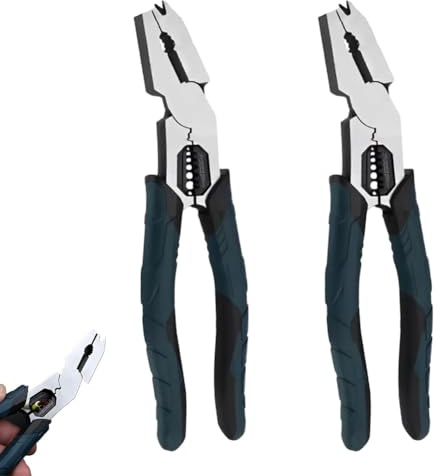 Multi-Functional Heavy Duty Pliers - Interchangeable Wire Stripper, Crimping Tool, Cable Cutter for Electricians, Precision Toolkit