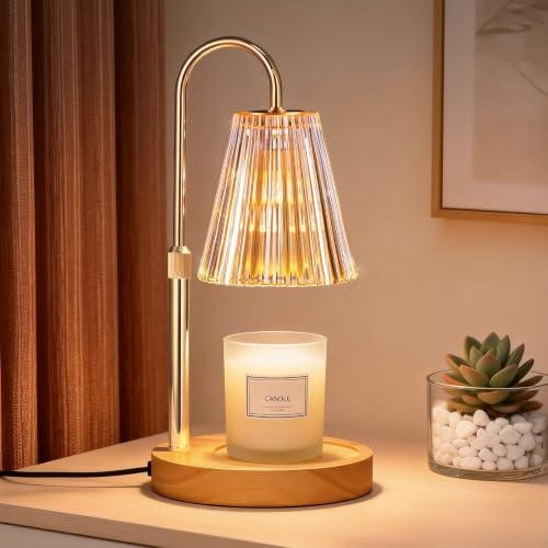 Tuocal Candle Warmer Lamp with Timer Birthday Gifts for Women | Electric Candles Melting Light 2 Bulbs Adjustable Height and Brightness Jar Candles Flameless Burner Home Decor House Warming