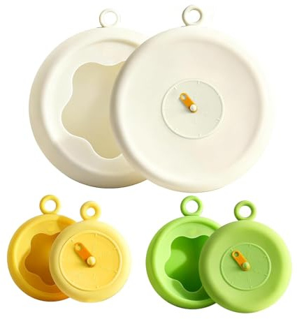3pcs Silicone Stretch Lids with Day Dial, Reusable Leakproof Food Covers for Bowls, Jars, Cans (5-23cm), BPA-Free Cling Film Alternative for Meal Prep & Leftovers