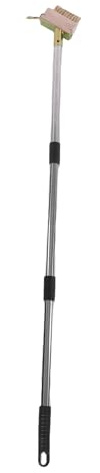 Hamwesh Outil d'extraction de Mauvaises Herbes, Poignée Réglable en Acier Inoxydable, Double Outils, Désherbeur Manuel avec Brosse d'élimination de la Mousse et des Mauvaises Herbes pour Allées,