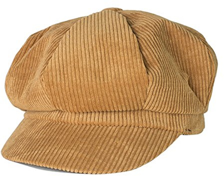 Thenice Warme Baskenmütze für Damen und Mädchen, Kordsamt, Schiebermütze (Kamel), camel, Einheitsgröße