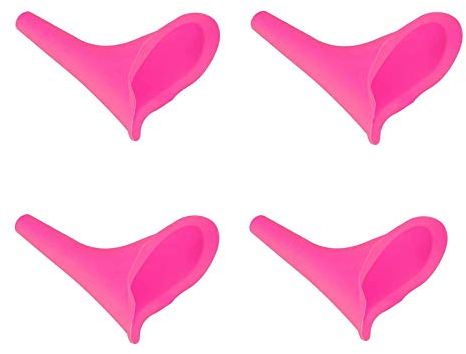 YNGJUENCP Weibliches Uriniergerät Reisecamping Im Freien Stehendes PIPI Wiederverwendbares Urinal Frauen Trichter Tragbarer Urin Urin （Rosa） 4 PCS