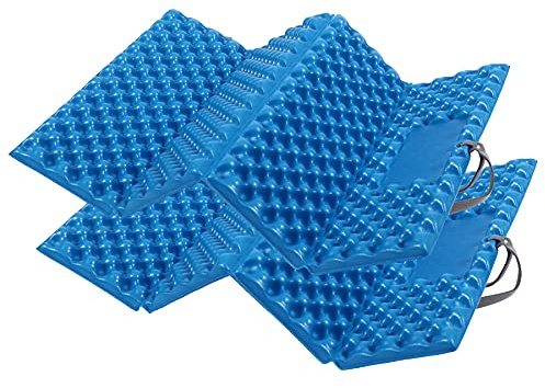 REDCAMP Ultralight Foam Backpacking Sit Pad, Foldable Waterproof Z Hiking Sitting Pad Insulated Stadium Seat Cushion with Strap for Outdoor Camping Picnic, Blue 2pc
