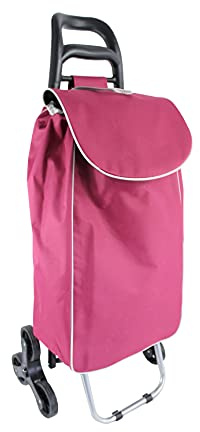 Einkaufstrolley mit 6 Rollen 35 Liter Fassungsvermögen Treppensteiger abnehmbare Tasche Trolley Einkauf Tasche Einkaufen Treppen (Bordeaux rot)