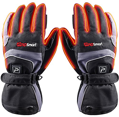 PROSmart Beheizte Handschuhe Wiederaufladbar Elektrischer Heizhandschuh - Thermo-Wärmehandschuh mit 4400mAh Akku für Herren Damen Outdoor Skifahren Kalter Winter Wandern Jagd (M, Blau-Schwarz)
