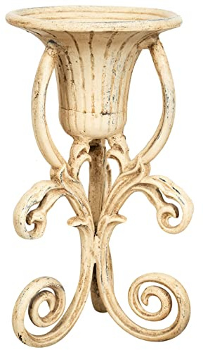 Biscottini Macetero de hierro fundido 42 x 23 cm | Maceta decorativa interior y exterior | Soporte para maceta