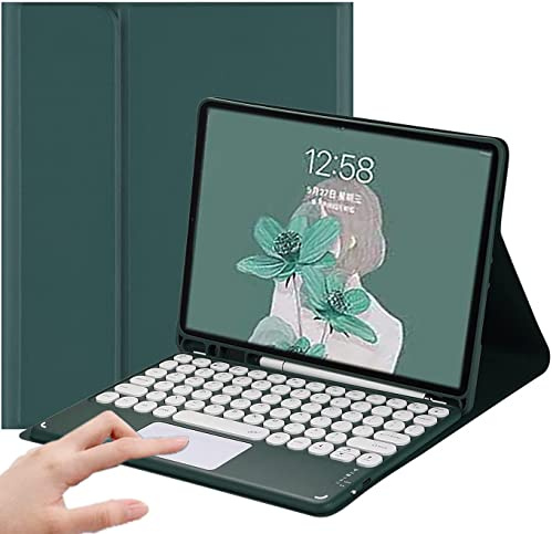 PboyiqiS Keyboard Case for iPad (A16) 11th 2025/iPad 10th Generation, Touchpad Detachable Keyboard with Pencil Holder -Slim Leather Folio Smart Cover for iPad11/iPad10 (Teal)