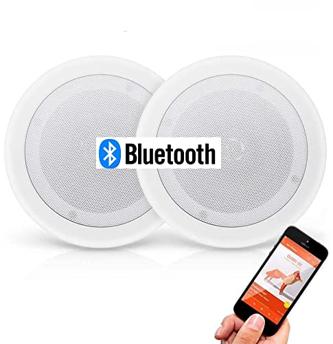 Coppia Casse Altoparlante Audio Bluetooth Da Soffitto Ad Incasso Diffusore Altoparlanti da soffitto Cassa da bagno per camera da letto Casa Soggiorno Ufficio Casa