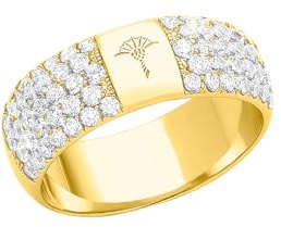 JOOP! Ring 925 Sterling Silber Damen Ringe, mit Zirkonia synth., Gold, Kornblume, Kommt in Schmuck Geschenk Box, 2031013
