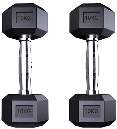 Kurzhanteln Hanteln 2 Stück Hanteln Aus Massivem Stahl, Sechskanthantel, Vergoldeter Griff, Hanteln, Gewichtsverlust, Hantel, Fitnessgeräte Hantel Workout (Color : A-Black, Size : 20KG(10KG*2))