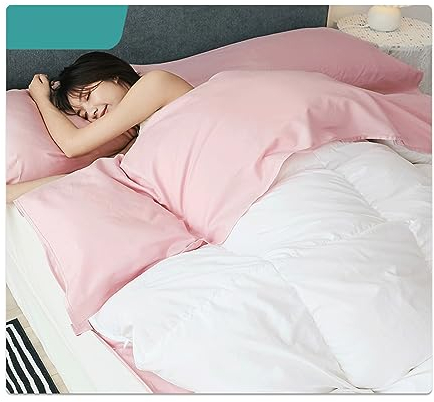 RUZGAR Ultraleichter Hüttenschlafsack aus 300 Fadenzahl Langstapelige Baumwolle Reiseschlafsack Einfach Doppelt Schlafsack Innenschlafsack mit Reißverschluss (Color : Pink, Size : 120x210cm-47x82)