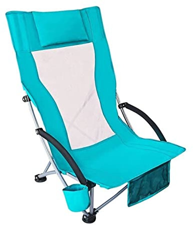 JYARZ Campingstuhl Hochlehner, Gepolsterter Liegestuhl, Tragbarer Strandstuhl, Klappstuhl, Ergonomie, Atmungsaktiv, Bequem, Mit Kopfstütze Anglerstuhl Faltstuhl (Color : B)