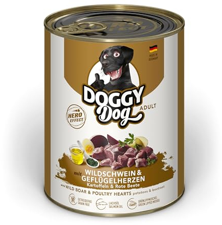 DOGGY Dog Paté Wildschwein & Geflügelherzen, 6 x 800 g