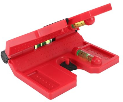 Magnetisches Pfostenwasserwaage mit 3 Fläschchen, Verstellbare Pfostenwaage aus Kunststoff mit Starkem Magnet, Faltbarem Design, Elastischer Schlaufe für Pfosten, Rohre, Geländer