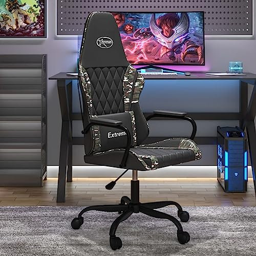 LAPOOH Silla Gaming de Masaje Cuero sintético Negro y Camuflaje, Sillón De Relax, Sillon Masaje Relax, Sillon Relax Electrico, Hogar Sillon Relax, Sillones Comodos, Sofa Tantra - 345544