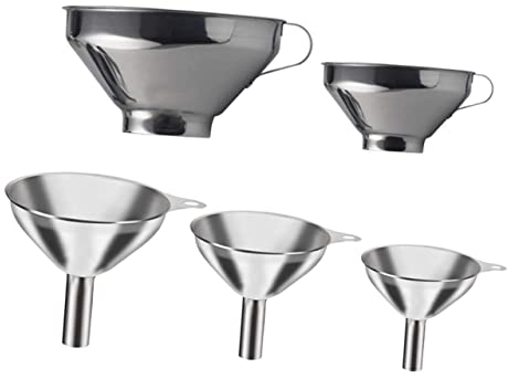 KICHOUSE Lot De 5 Mini-entonnoirs En Acier Inoxydable Pour Un Transfert Facile De La Confiture Une Distribution De Liquide