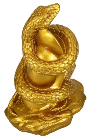 BESPORTBLE Gold Schlange Harz Statue Schlange Skulptur Schlange Reichtum Figurine Schlange Form Ornament Desktop Für Büro