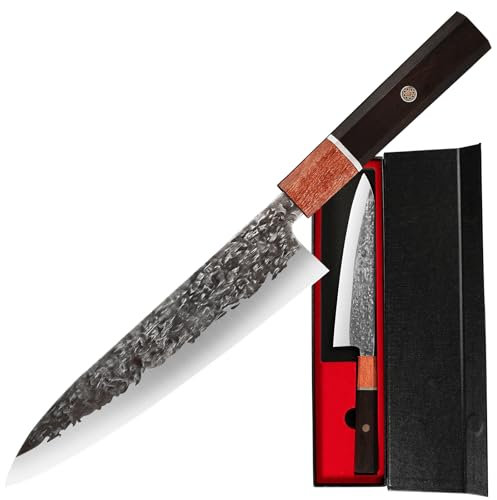 Plys Japanisches Messer Scharf Küchenmesser: Profi Kochmesser 20 cm High Carbon Edelstahl Fleischmesser Küchen Schneidemesser