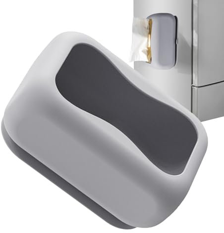 Tissue Box Holder, Cosmetic Tissue Holder - Sturdy Silicone Tissue Box Holder with Suction Cup Base - Rectangular Refillable Tissue Organiser with Wide Mouth for Wall, Bathroom, S