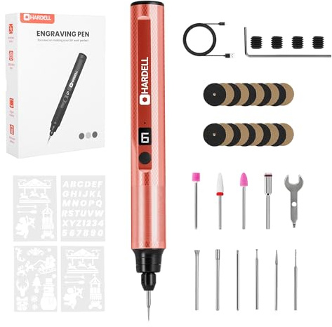 HARDELL Mini Juego de herramienta rotativa inalámbrica con 35 accesorios, herramienta multiusos con batería, 38000 RPM, pantalla digital de 6 velocidades, para pulir, lijar, grabar, taladrar, para