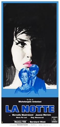 Generico Poster La Notte – Locandina 33x70 cm | Film di Michelangelo Antonioni con Marcello Mastroianni e Jeanne Moreau – Stampa artistica vintage – SACWEBPHOTO