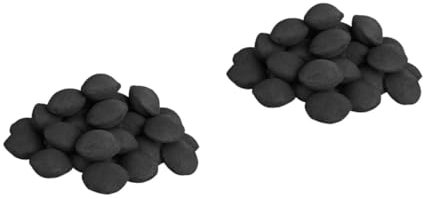 HEMOTON 2 Paquets Carbone d'outil de Barbecue grillades briquette de Fumeur Charbon de cheminée Accessoires Barbecue poêle à Charbon Allume-feu de Camping mélange de Charbon de Bambou Noir