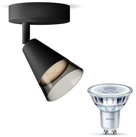 Philips Cleft Aufbaustrahler (Schwarz) - 1-Flammig - Nicht dimmbar | Wand- oder Deckenstrahler - GU10 - Warmweiß