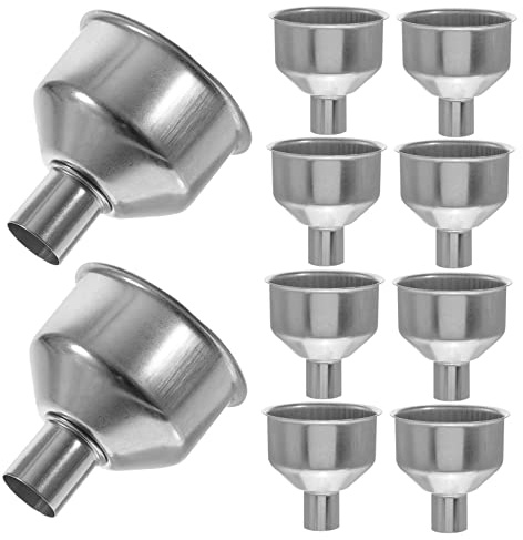 LIFKOME 10 Piezas Embudo De Acero Inoxidable Mini Multifunción Para Aceite Embudo Para Botellas De Agua Para Uso Diario El Hogar y Cocina Unidades