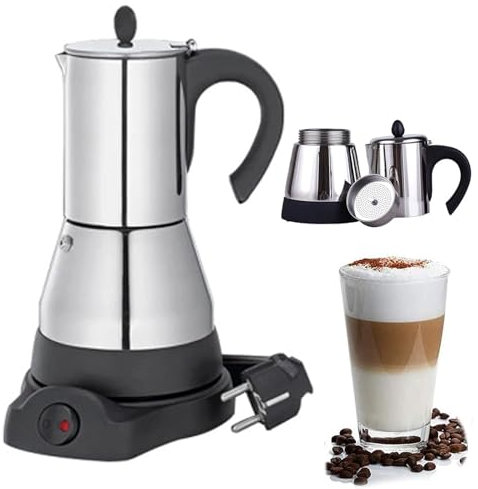 Wsexyy Electric Moka Pot, 300ml Electric Coffee Percolator, Automatically Switch To Keep Warm Mode, Valve De Réduction De La Pression De Sécurité, for Home Office